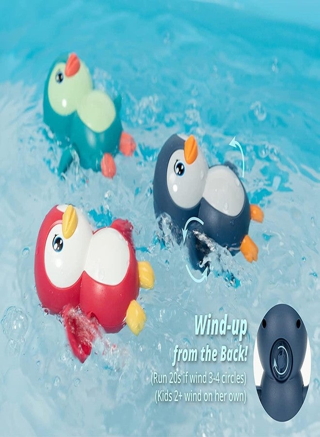 TECH LOGO ELECTRONICS Best Bath Toy Penguin Shower Little Wind Up Key Floating Bath Animal Turtle Toys for Kids Toddlers, Child Pool, Swimming Clockwork Baby Bathtub Toy Best Gift Toy (Penguin, 3) - Image 3